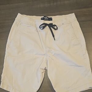 Hollister Light Tan Shorts with Black Drawstring